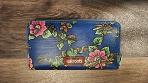 Portafoglio Sakroots True Love blu floreale zip intorno ricamato - Foto 1 di 5
