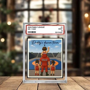 Wrestling Dad Gift - Custom Trading Card Block - Father's Day - Sports Keepsake - Picture 1 of 4