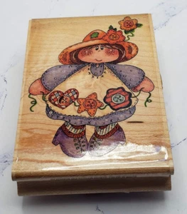 Lillys Garden Spring Gardening Rustic Wood Mounted Rubber Stamp by Stamp Affair - Picture 1 of 7
