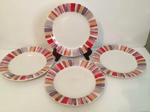 Set of {4} ~ Gibson Home ~ “Orleans" Ceramic 6 7/8” Dessert Plate ~Very Colorful - Picture 1 of 5