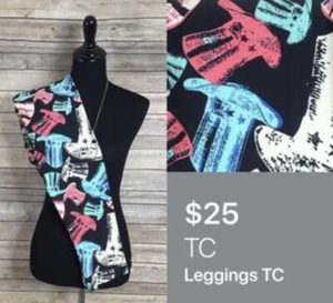 LuLaRoe TC Leggings Holiday Patriotic American Dreams Uncle Sam Hat Star Unicorn - Picture 1 of 12