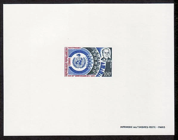 Congo Sc220 UN, Trygve Lie, Deluxe Proof. - Image 1 of 1