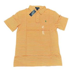 Polo Ralph Lauren Boys Polo Pique Shirt Orange Stripes Short Sleeve NWT - Picture 1 of 5