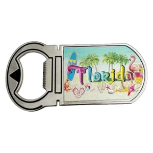 Florida Fridge Magnet Souvenir Bottle Opener Flamingo - Picture 1 of 5