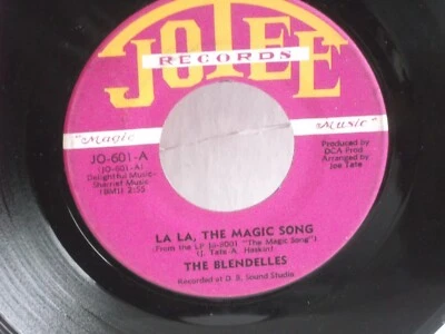 The Blendelles,Jolee 601,"La La, The Magic Song",US,7" 45,1968 deep soul, Mint- - Image 1 of 2