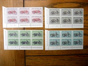 NEW ZEALAND NHM PLATE BLOCK SET-1986 EARLY MOTORCYCLES No 1A SG 1389/92 - Picture 1 of 1