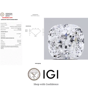 2.02 Ct Square Cushion Cut Lab Grown IGI Certified Diamond For Ring E Color VS1 - Picture 1 of 8