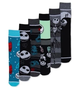 Disney The Nightmare Before Christmas 6 Pair CREW SOCKS Men Size 8-12 NEW - Picture 1 of 6