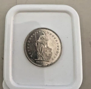 1993 SWITZERLAND SWISS HELVETIA 2 Fr. COIN - Picture 1 of 10