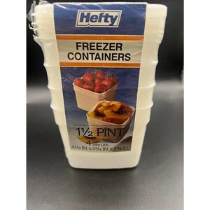 Vintage Hefty Quart Freezer Containers 4 Pack With Lids 【sold as it is】 - Picture 1 of 2