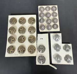 Vintage Lot Silver Tone Gold Oxidized & Pewter? Buttons Austria 31 count - Picture 1 of 13