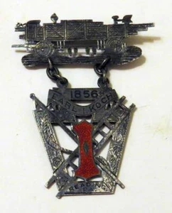 1856 EARL I. KOCH KEYSTONE NO1 FIRE COMPANY ENAMEL PIN VERY SCARCE - Picture 1 of 3
