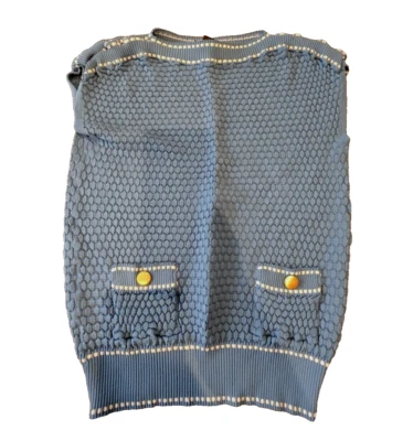 Colección Carlisle Mujeres Tejido Sin Mangas Suéter Bebé Azul Preppy PEQUEÑO Chaleco Foto 1 de 4