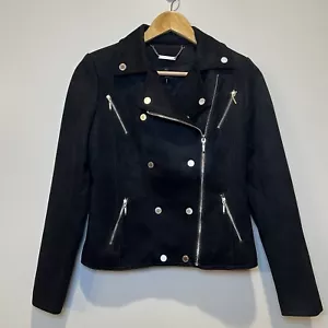 Women's White House Black Market Ultra Suede Moto Jacket Sz 0 NWT - Picture 1 of 8