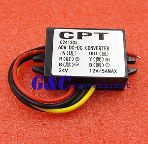 DC 24V to 12V 5A 60W Buck Converter Step-Down Car Power Supply Voltage Regulator - Picture 1 of 4