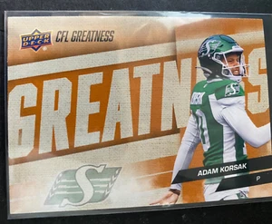Adam Korsak - 2024 Upper Deck CFL "Greatness" Card #89 - Picture 1 of 2