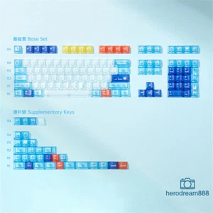 Geometric Figure Keycaps PC Clear Cherry Height 139 Keys  For Cherry MX Keyboard - Picture 1 of 14