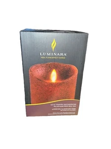 LUMINARA 3.5 X 7 COUNTRY YAM UNSCENTED PILLAR CANDLE WITH 5 HR TIMER - NEW - Picture 1 of 6