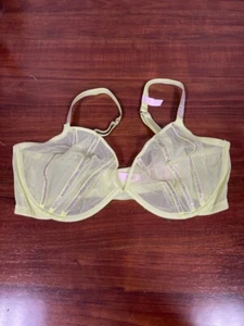 Victoria's Secret Very Sexy Low Cut Demi Bedazzled Bra Yellow 38DD - Picture 1 of 2
