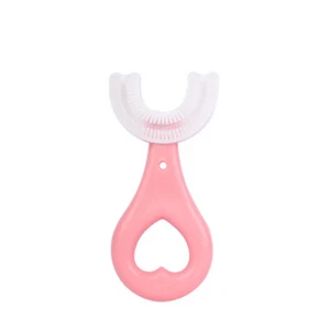 Silicone U-Shape Toothbrush Kids Manual Toddler Teeth Cleaning Brush 2-12 Years - Picture 1 of 12