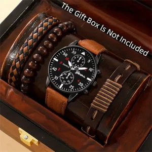 Hip Hop Men's Fashion Watches Luxury Wristwatch Sports Watch Bracelet Set - Picture 1 of 20