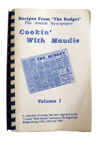 1991 Cookin' With Maudie Volume 1 Amish Newspaper Recipe Collection Cookbook - Picture 1 of 5
