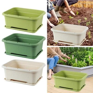 Flower Box Vegetable Planter Decor Porch 28 L Indoor Outdoor Balcony Rectangle - Picture 1 of 17