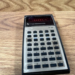 Vintage 1970’s Texas Instruments TI-30 Calculator Red LED Made in USA With Case - Picture 1 of 6