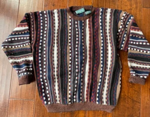VTG Campus Men's Cut And Sow 80s 90s Striped Coogie-esque Sweater Sz XL - Picture 1 of 5