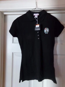 BOSTON CELTICS NBA Licensed "Women's" Black Collar Golf Shirt Size (M) $69 NWT - Picture 1 of 10