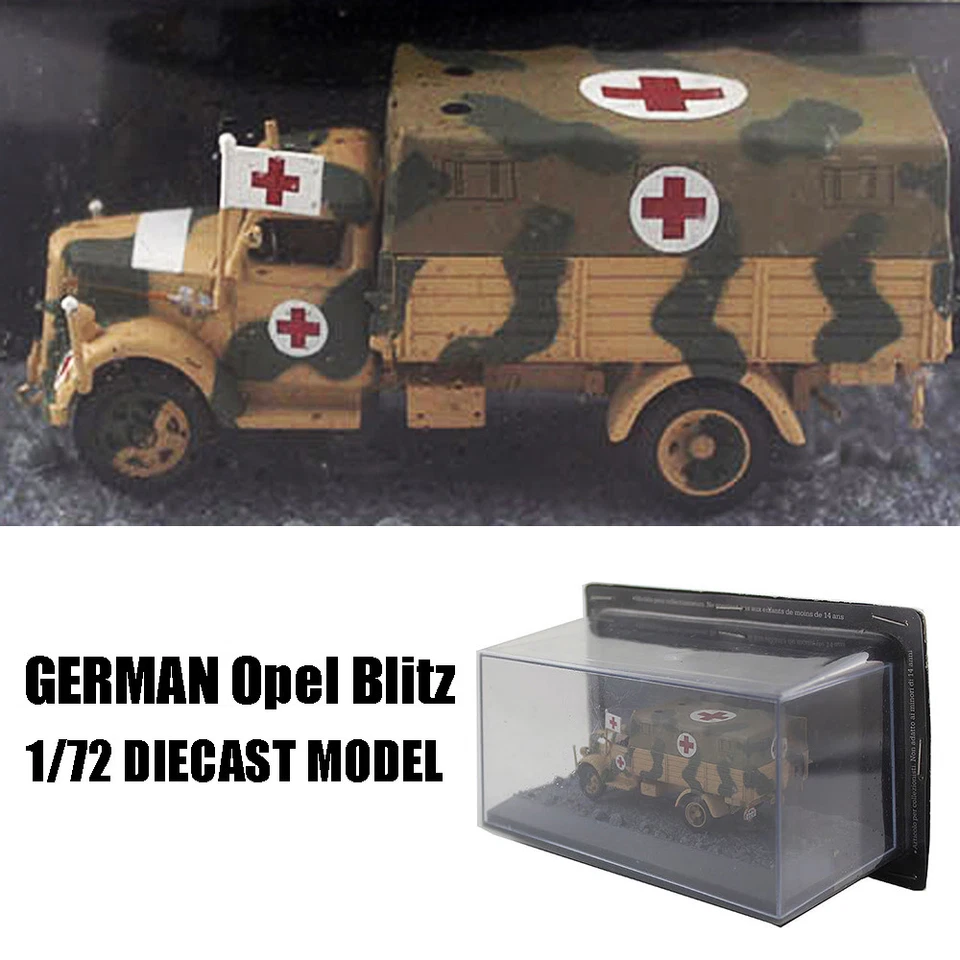 WWII GERMAN Opel Blitz 1/72 DIECAST MODEL FINISHED Ambulance IXO - Image 1 of 4