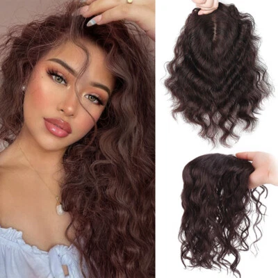 Women's Fluffy Curly Wavy Topper Hairpiece Clip in 100% Remy Human Hair Wiglet - Image 1 of 4