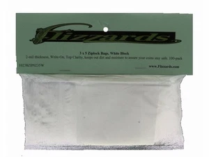 Ziptop 3x5 White Block Re-closeable Poly Bags, 2 mil 100 pack - Picture 1 of 2