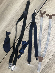 Toddler Lot Of Bow Tie, Suspenders, & Neck Tie. 2T To 5T. Great Condition