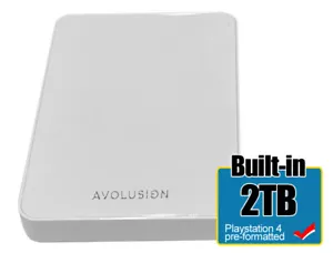 Avolusion Z1-S 2TB USB 3.0 Portable External Gaming PS4 Hard Drive - White - Picture 1 of 7