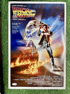 Michael J Fox + Bob Gale signed BTTF 11x17 Poster christopher tom billy tom dean - Picture 1 of 12