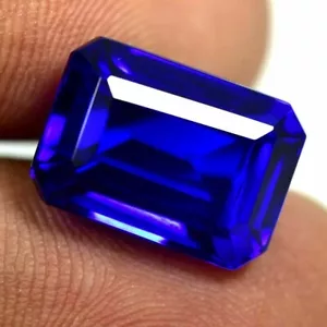 8 ct Certified Natural Rare Lustrous Blue Tanzanite Loose AAA+ Gemstone - Picture 1 of 4