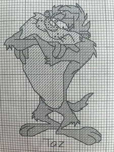 “Taz” Mini Cross Stitch Card Kit - Picture 1 of 2