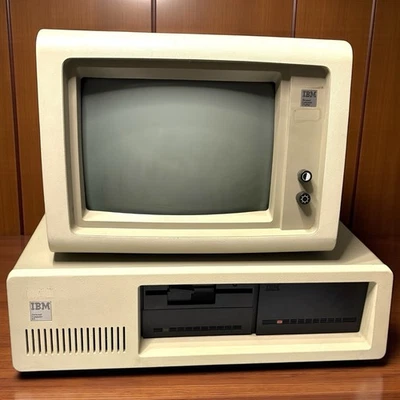 Vintage IBM 5160 XT Computer + 5151 Monitor Tested Works Boots To BASIC Retro PC - Image 1 of 4