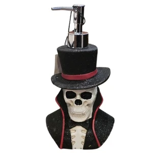 MaiseyMae Day of the Dead Totenkopf Kopf mit Zylinder Seifenlotion Spender - Bild 1 von 2