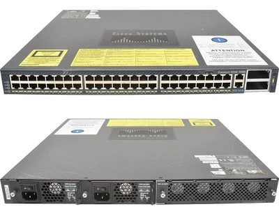 Cisco Catalyst WS-C4948-10GE-S 48-Port RJ-45 GE Switch 2x 10G X2 Dual PSU - Photo 1/4