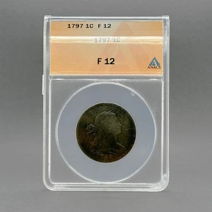 Estate Copper 1797 1 Cent Draped Bust Coin NAACS-F12 - Picture 1 of 3