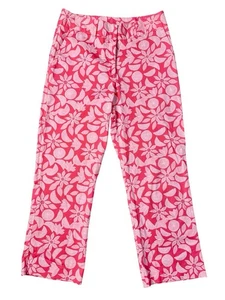 Lilly Pulitzer Women's 6 Pink Capri Pants Floral Pink Print Stretch Beach - Picture 1 of 8