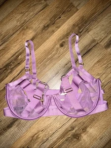 Victoria's Secret Luxe ungefütterter Balconett Träger gebändert Käfig BH FLIEDER 38D NEU - Bild 1 von 14