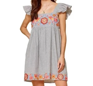 Savanna Jane Kleid Damen Gr. S Rüschen gefüttert Festival bestickt Boho - Bild 1 von 23