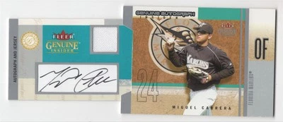 2004 Fleer Genuine Insider Autograph-Jersey Miguel Cabrera Auto 080/100 Florida - Image 1 of 2