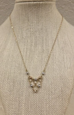 Vintage 10k Gold Princess Style Necklace 16" - Image 1 of 4