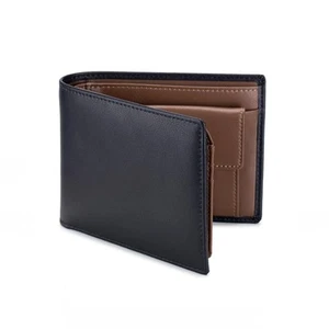 Men's Leather Wallet with Coin Pocket Flip Up ID Window RFID Blocking Slim Bi... - Picture 1 of 7