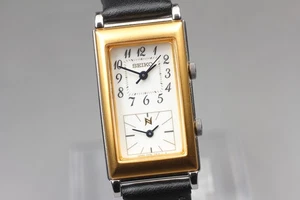 Vintage 1996 Seiko Noie 1EFW-5A00 20mm White Dual Time Tank Quartz Damenuhr - Bild 1 von 11
