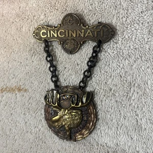 Antigua Medalla Prendedor Leal Orden del Alce PAP Pureza Ayuda Progreso Cincinnati Bonito - Imagen 1 de 5